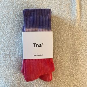 New Pink and purple tie dye crew socks